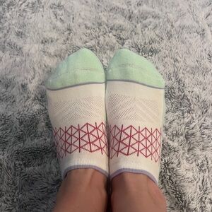 Hanes Mint and Pink Patterned Socks